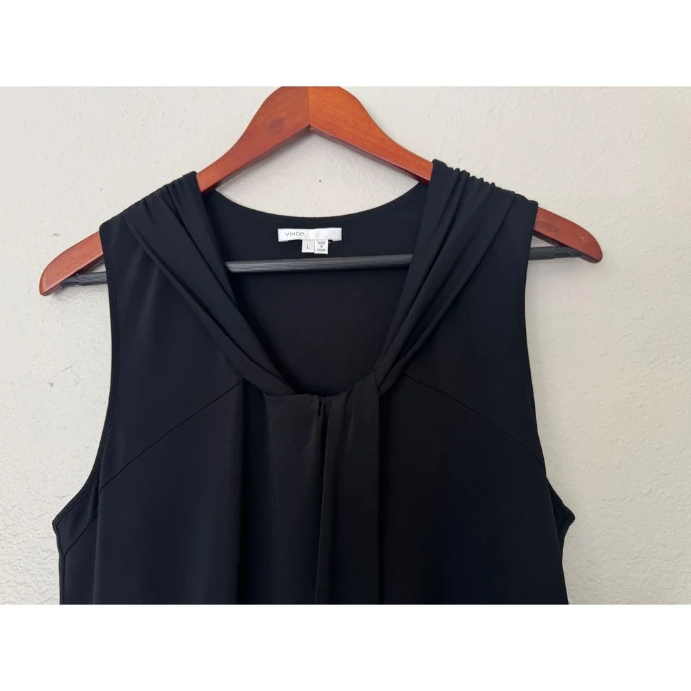 Vince Black Sleeveless Shift Dress Women's‎ Minimalist Size Large - Picture 2 of 5